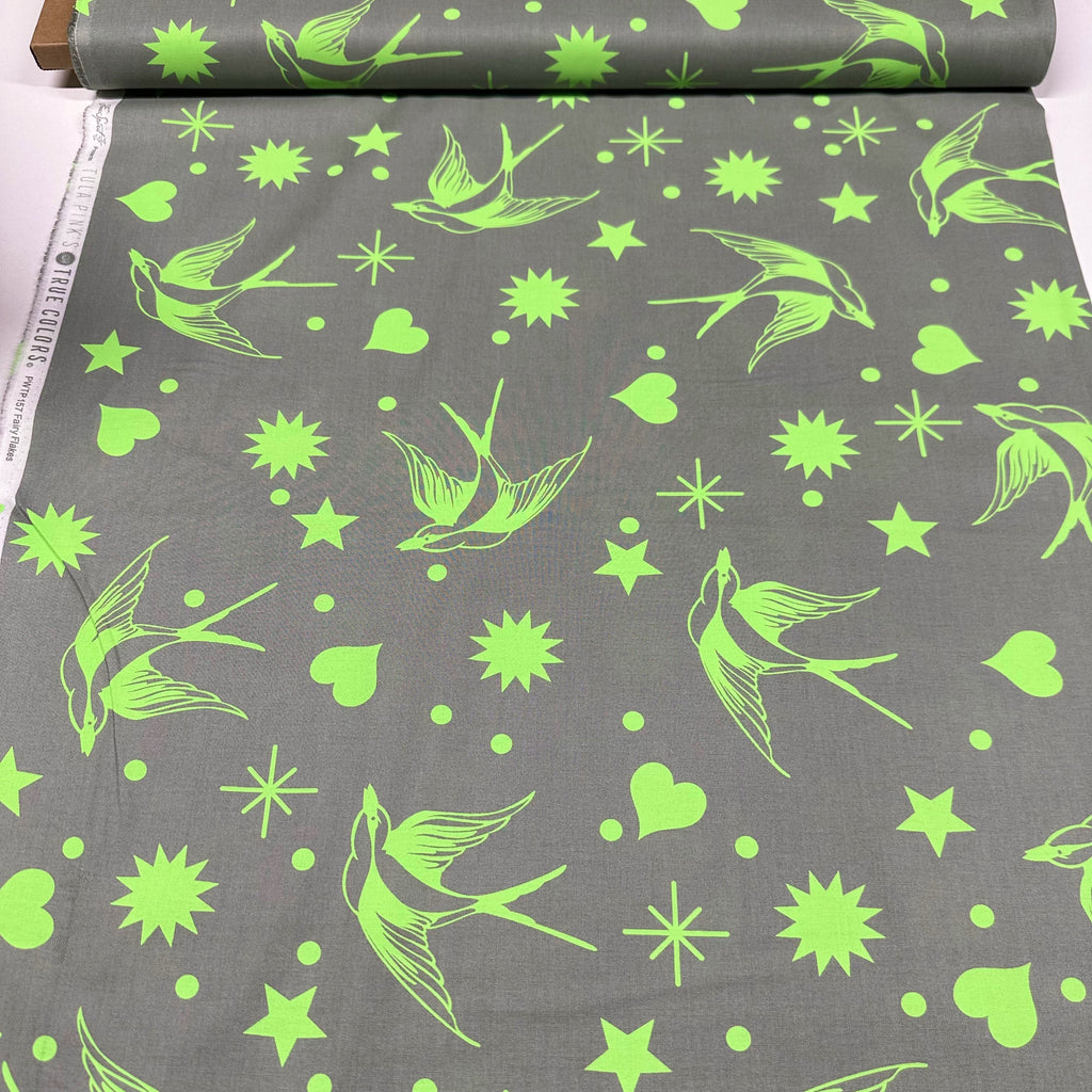 Tula Pink Neon True Colors Fairy Flakes Karma Cotton Fabric, Free Spir ...