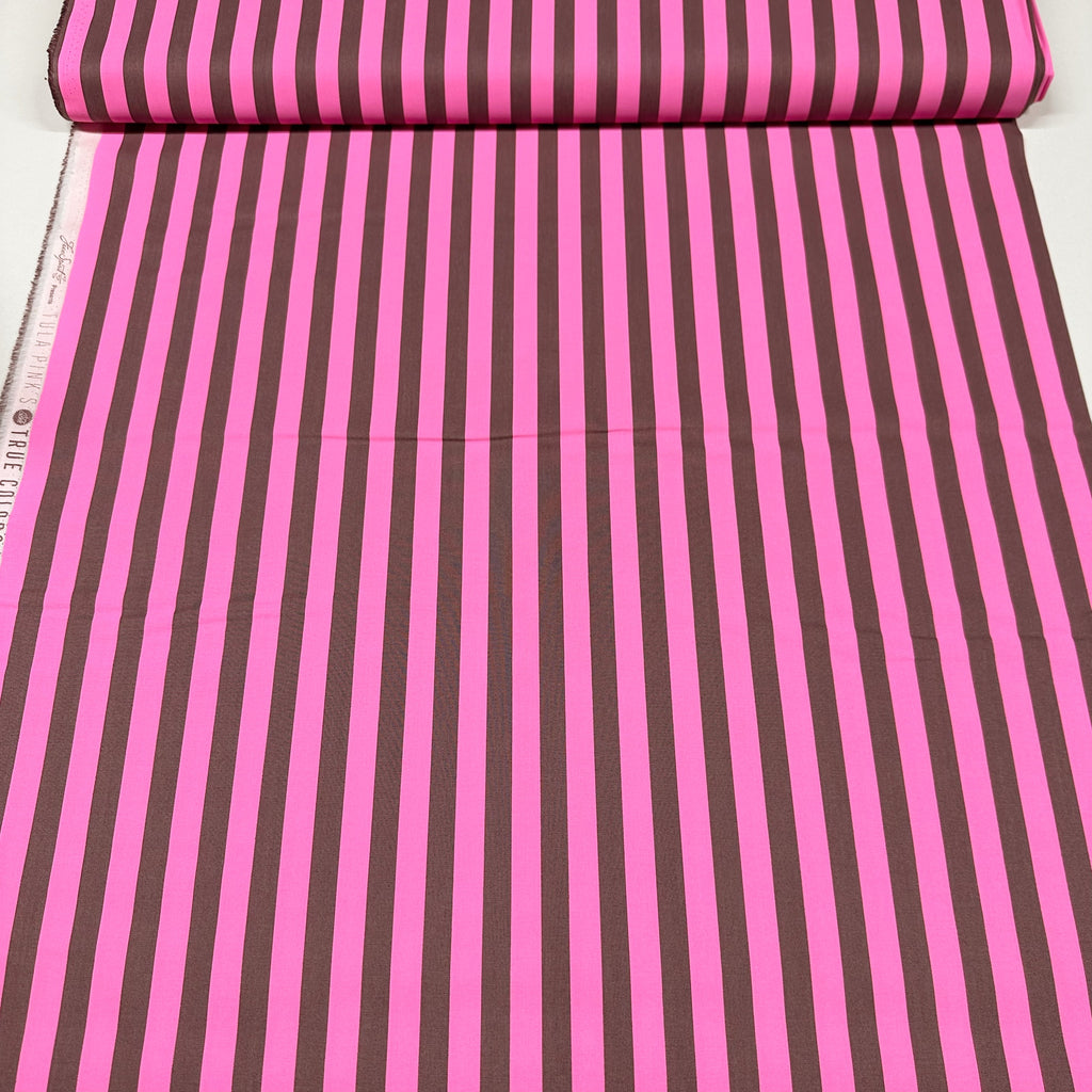 Neon Pink and Black Stripe, Deadstock Fabric