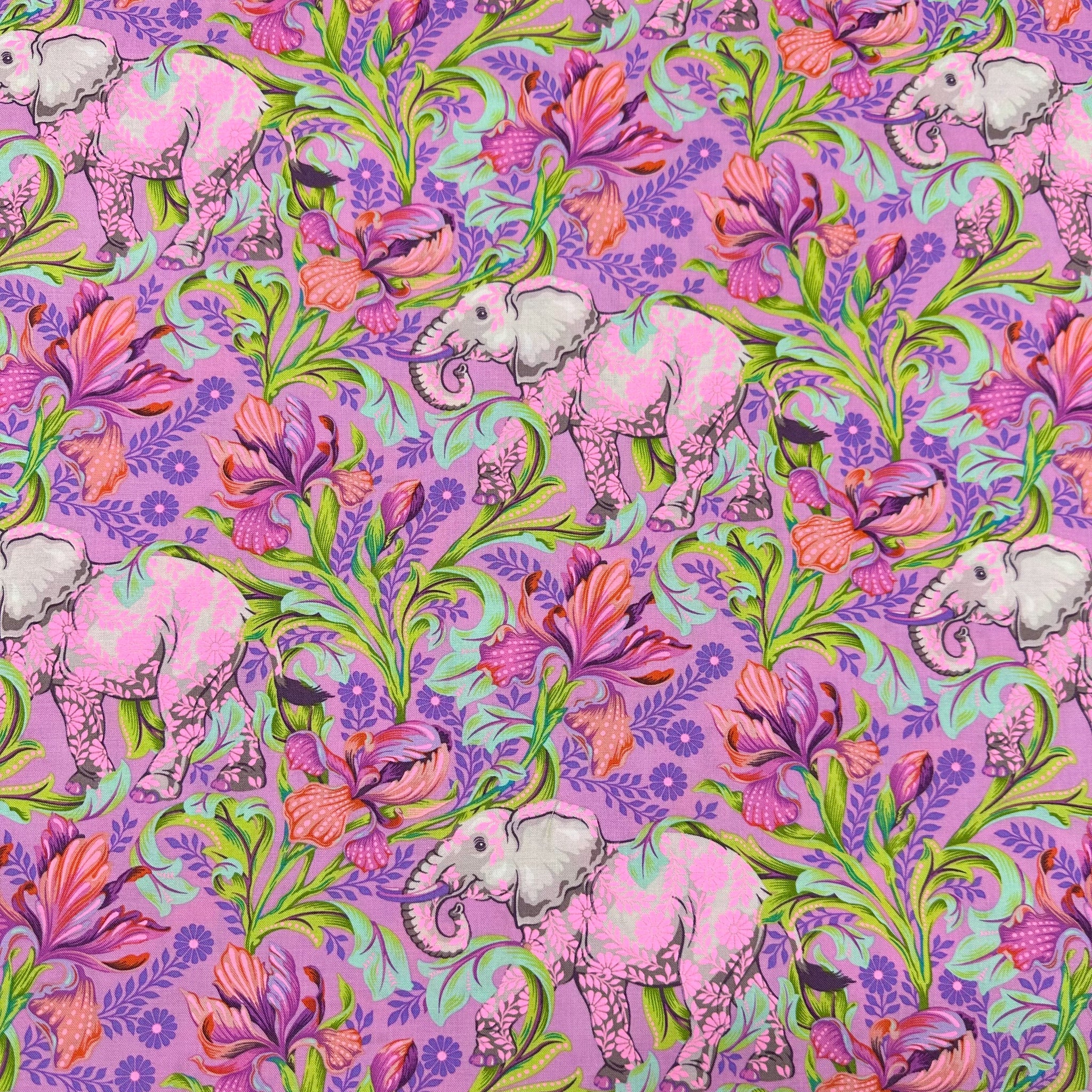 Tula Pink Everglow Elephants All Ears Cosmic Cotton Fabric, Free Spirit Fabrics