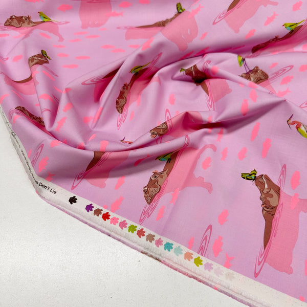 Tula Pink Everglow My Hippos Dont Lie Nova Cotton Fabric, Free Spirit Fabrics