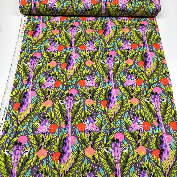 Tula Pink Everglow Giraffes Neck For Days Mystic Cotton Fabric, Free Spirit Fabrics