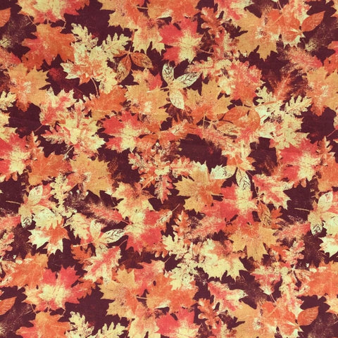 Tossed Leaves Autumn Fall Thanksgiving Cotton Fabric