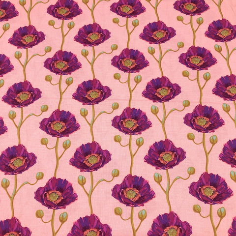 Bright Eyes Cheering Section Blush Poppies Anna Maria For Free Spirit Cotton Fabric