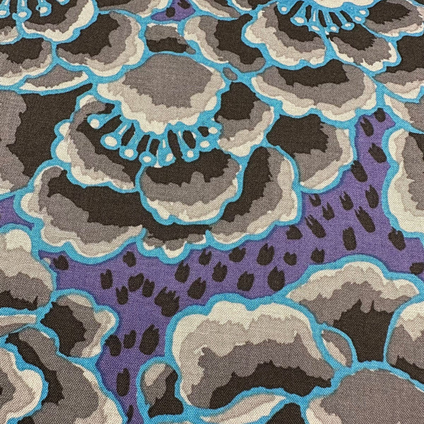 Tonal Floral in Charcoal Kaffe Fassett Collective Cotton Fabric, Free Spirit Fabrics