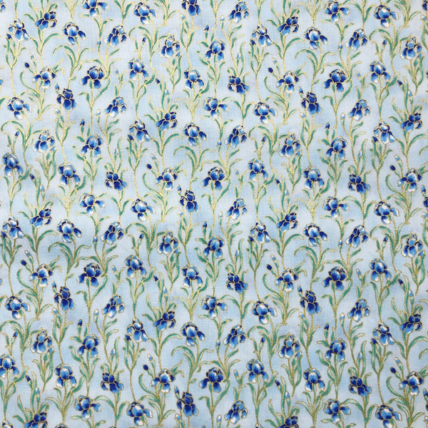 Robert Kaufman Peacock Garden Iris Flowers #20670 Cotton Fabric