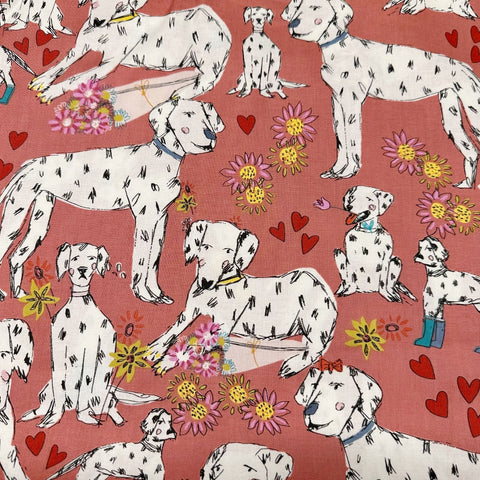 Alexander Henry Spot-On Love Smoothie Cotton Fabric Dalmation Print