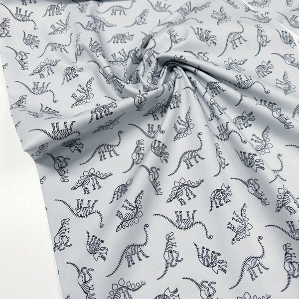 Robert Kaufman On The Lighter Side Dinosaur Bones Skeletons Cotton Fabric