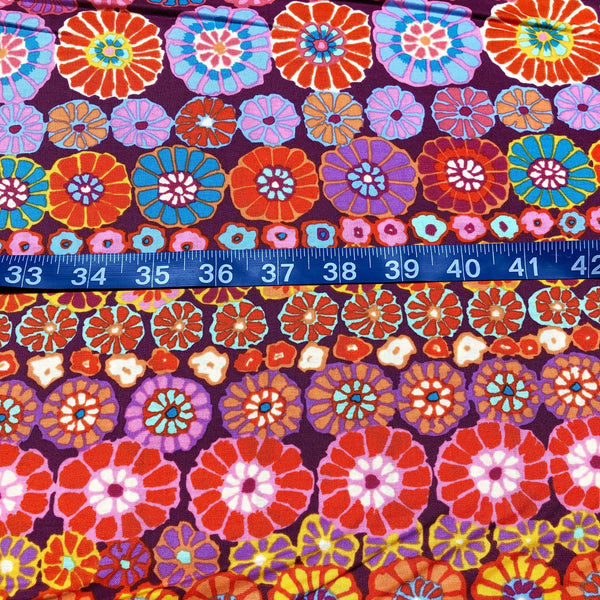 Kaffe Fassett for Free Spirit Row Flowers in Red Cotton Fabric