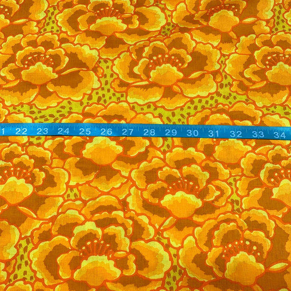 Tonal Floral in Gold Kaffe Fassett Collective Cotton Fabric, Free Spirit Fabrics