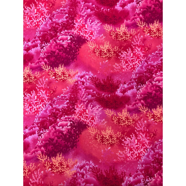 Sea World Pink Coral Cotton Fabric by Studio E