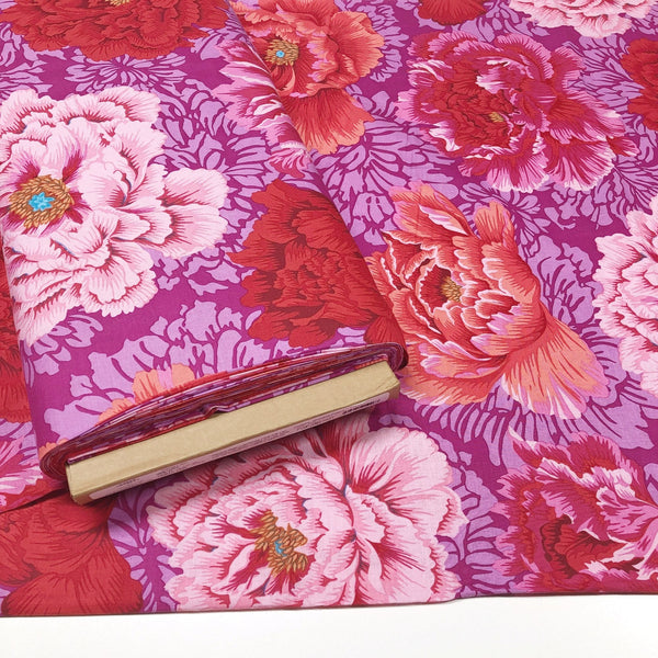 Philip Jacobs Kaffe Fassett Collective for Free Spirit Brocade Peony Hot Cotton Fabric