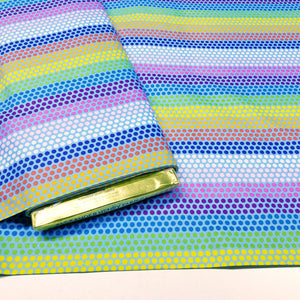 Alexander Henry Rainbow Dot Fabric In Blue