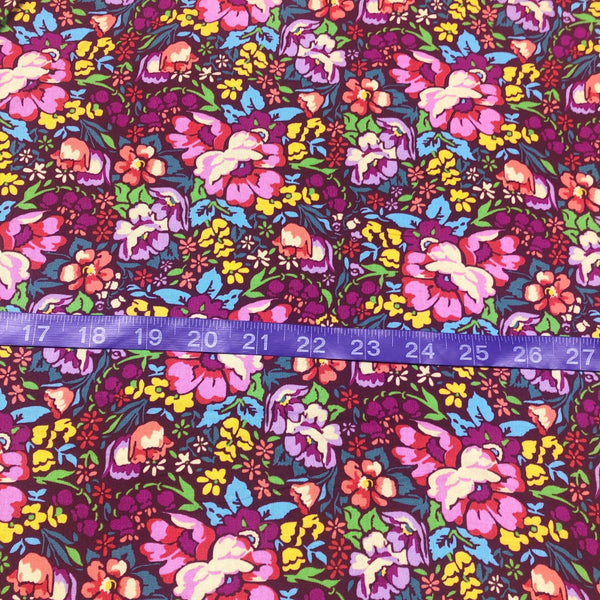 Love Always, AM Overachiever Floral Anna Maria For Free Spirit Cotton Fabric Burgundy