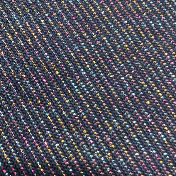 Italian Designer Rainbow Metallic Shimmer Stripe Knit Fabric