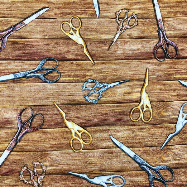 Sewing Emporium Vintage Scissors Robert Kaufman Cotton Fabric ATXD-19629-200