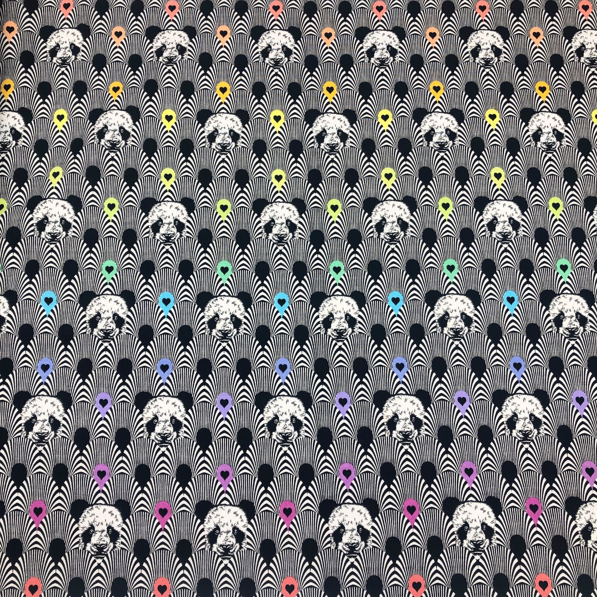 Tula Pink for Free Spirit Linework Pandanonium in Ink Pandas Cotton Fabric
