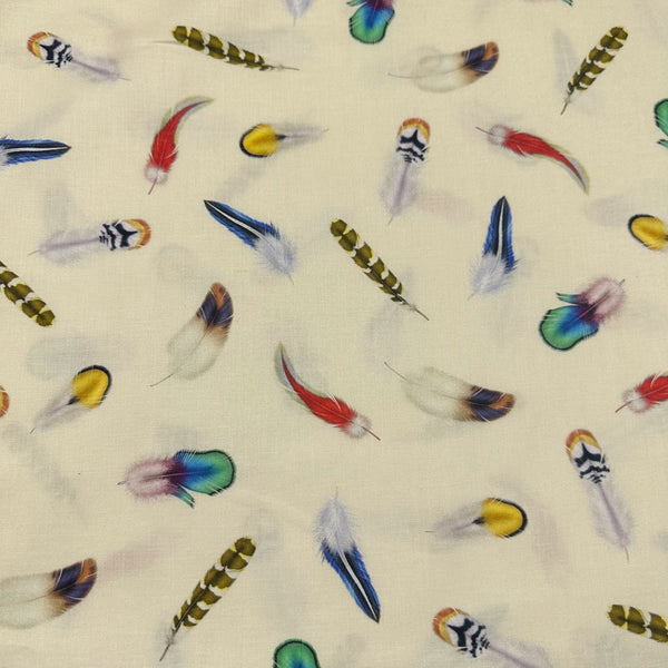 Robert Kaufman Vintage Birdwatcher Tossed Feathers Cotton Fabric ATX-20849-268 NATURE