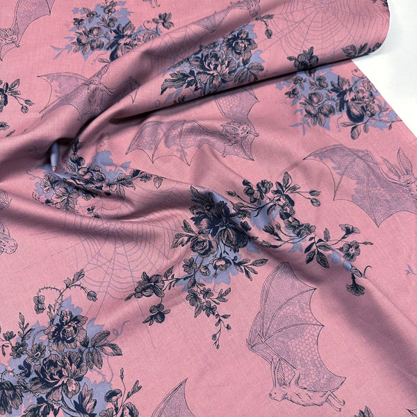 Alexander Henry Angelas Attic Bats Cotton Fabric Dark Mauve