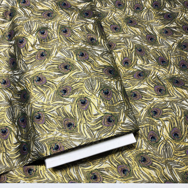 Robert Kaufman Peacock Garden Feathers #20671 Cotton Fabric