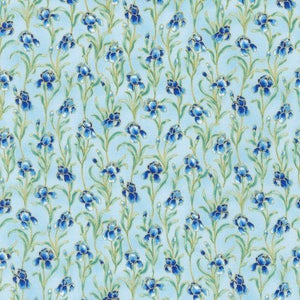 Robert Kaufman Peacock Garden Iris Flowers #20670 Cotton Fabric