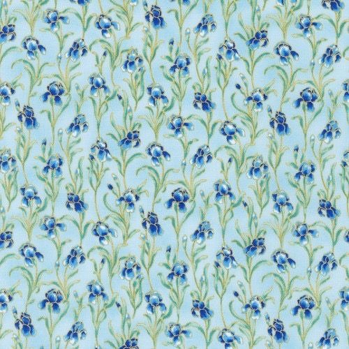 Robert Kaufman Peacock Garden Iris Flowers #20670 Cotton Fabric