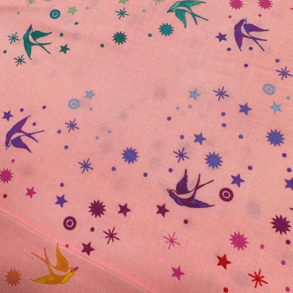 Tula's True Colors Tula Pink Fairy Dust Blush Cotton Fabric, Free Spirit Fabric