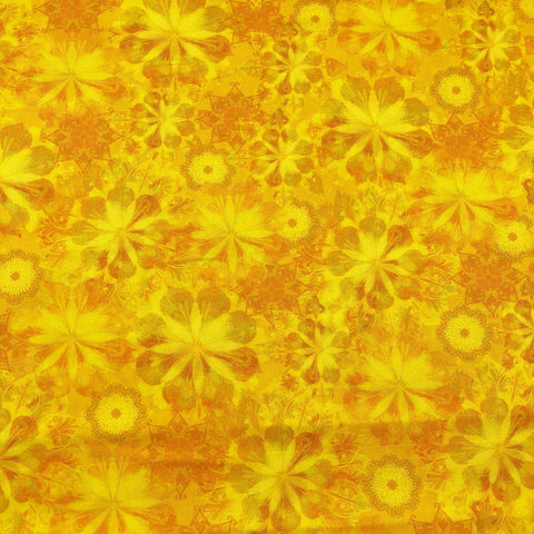 Robert Kaufman Venice Kaleidoscope Yellow Floral Cotton Fabric AQSD-19722-5