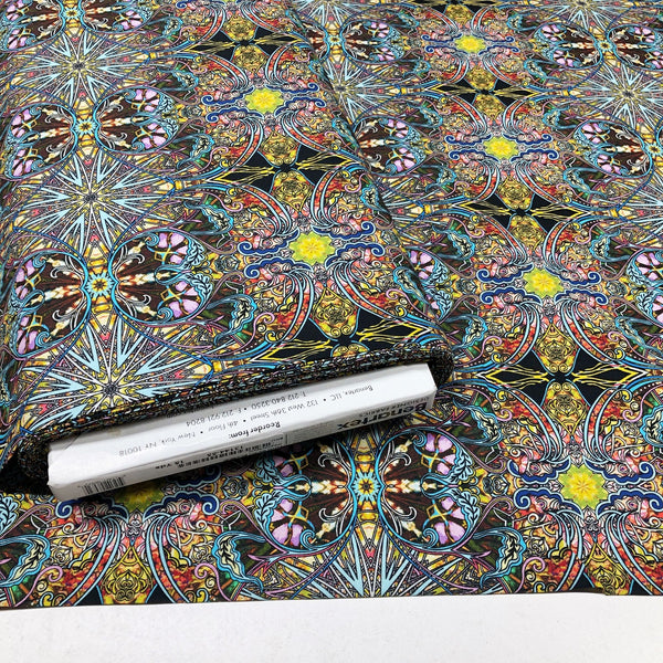 Heartscapes Secret Garden Digital Print Kaleidoscope Benartex Cotton Fabric 13144