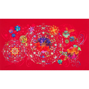 Robert Kaufman Christiane Marques Florence Cotton Fabric Panel AQSD-21676-3 Red