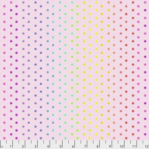 Tula Pink for Free Spirit True Colors Hexy Rainbow Shell Cotton Fabric