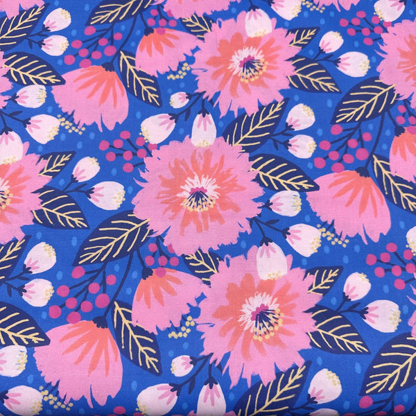 Paintbrush Studio Vibrant Blooms Dahlia Party 22229 Cotton Fabric