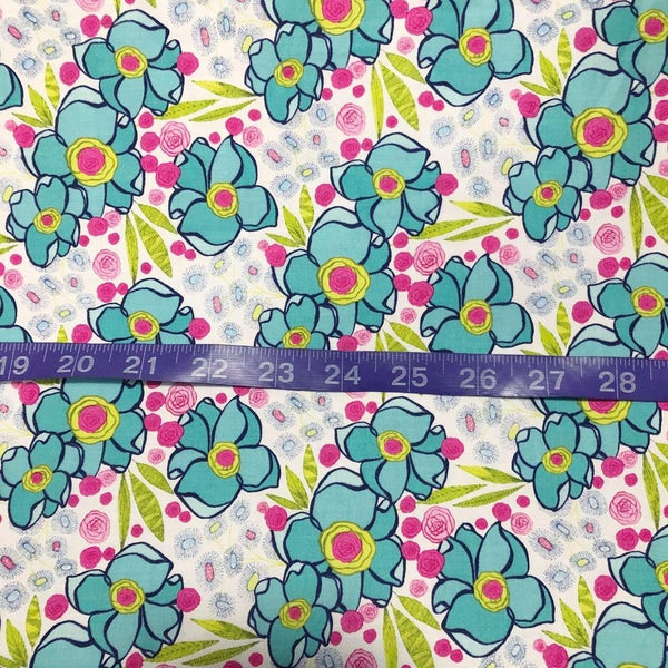 Josie Jean Floral Print Cotton Fabric by Clothworks