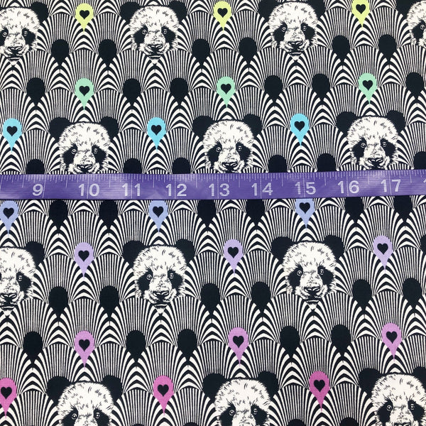 Tula Pink for Free Spirit Linework Pandanonium in Ink Pandas Cotton Fabric