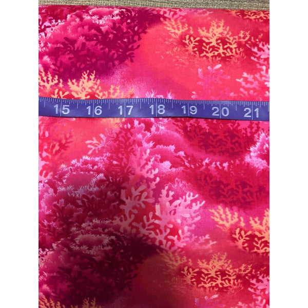 Sea World Pink Coral Cotton Fabric by Studio E