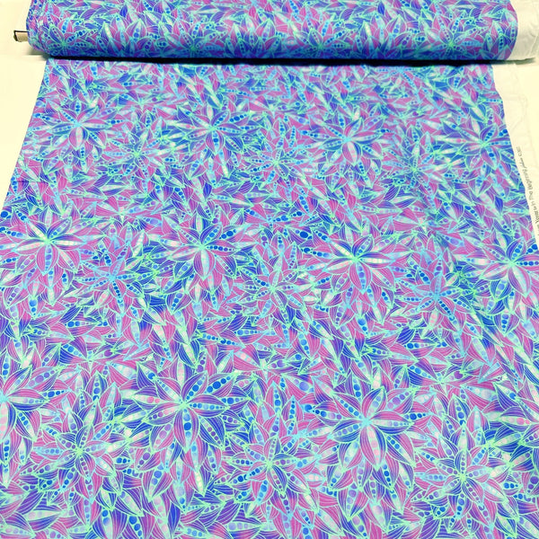 Dazzle Bloom Purple Digital Print Jason Yenter for In the Beginning Cotton Fabric