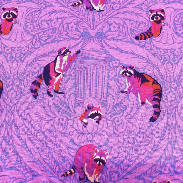 Tiny Beasts One Mans Trash Glimmer Raccoons Tula Pink for Free Spirit Cotton Fabric