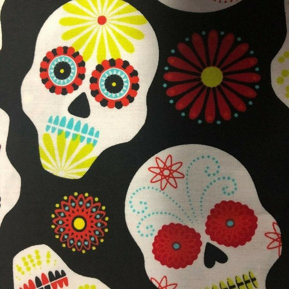 Floating Sugar Skulls Cotton Fabric By Timeless Treasures