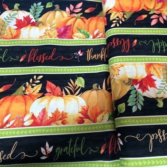 Happy Gatherings Fall Autumn Pumpkin Cotton Fabric